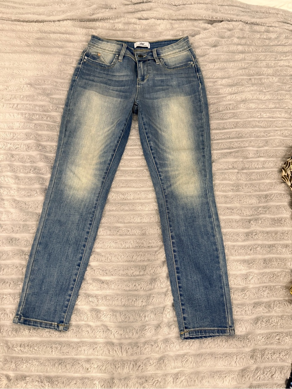 YMI Women's Faded Blue Skinny Jeans